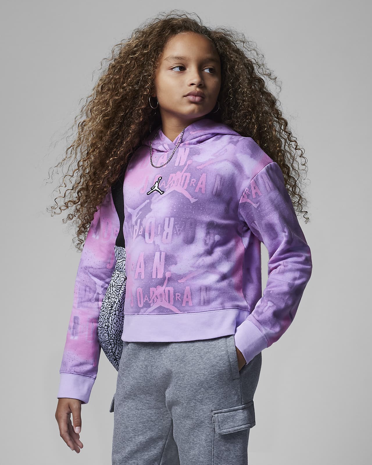 Jordan Big Kids' Essentials Printed Boxy Pullover Hoodie