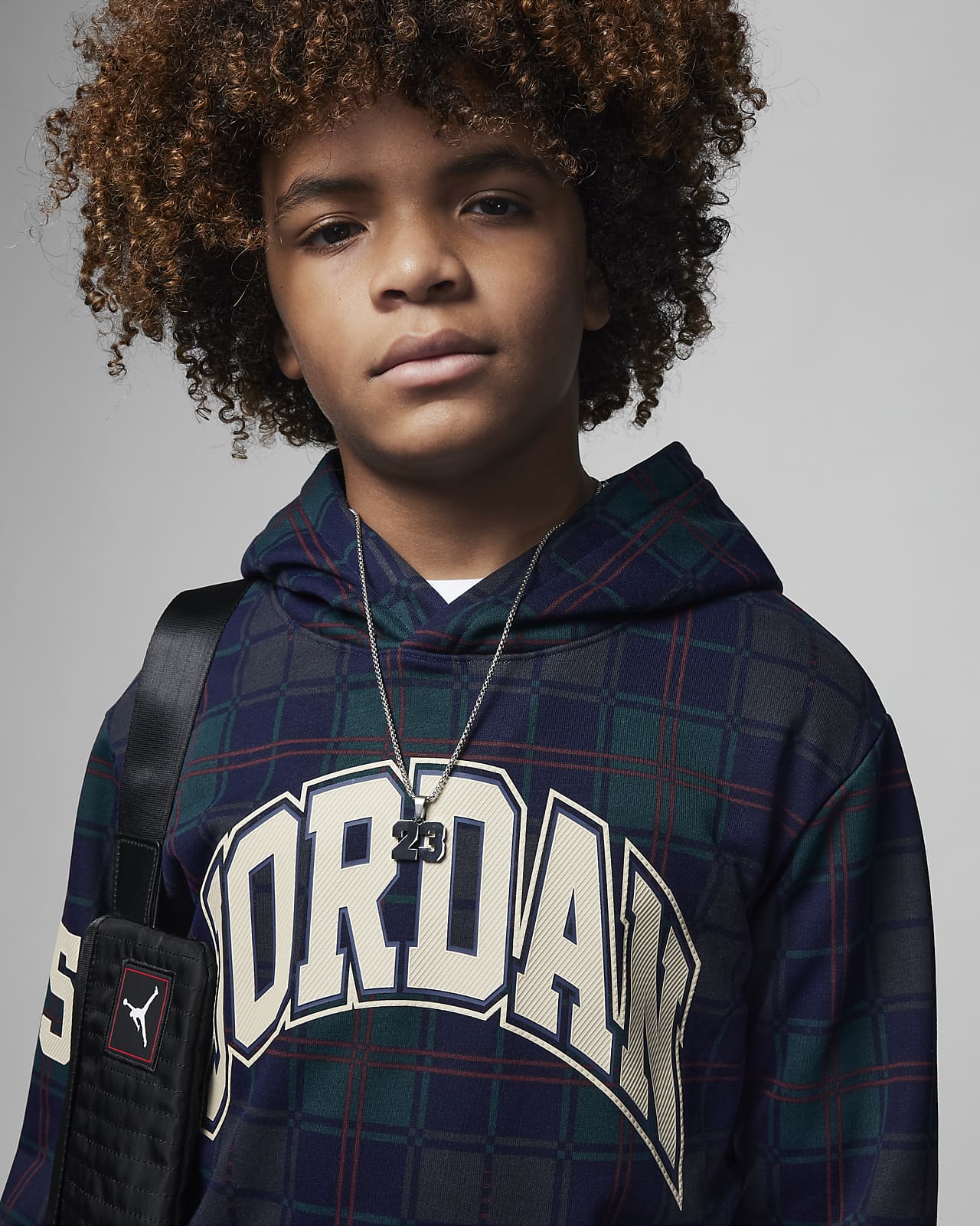 Plaid online pullover hoodie