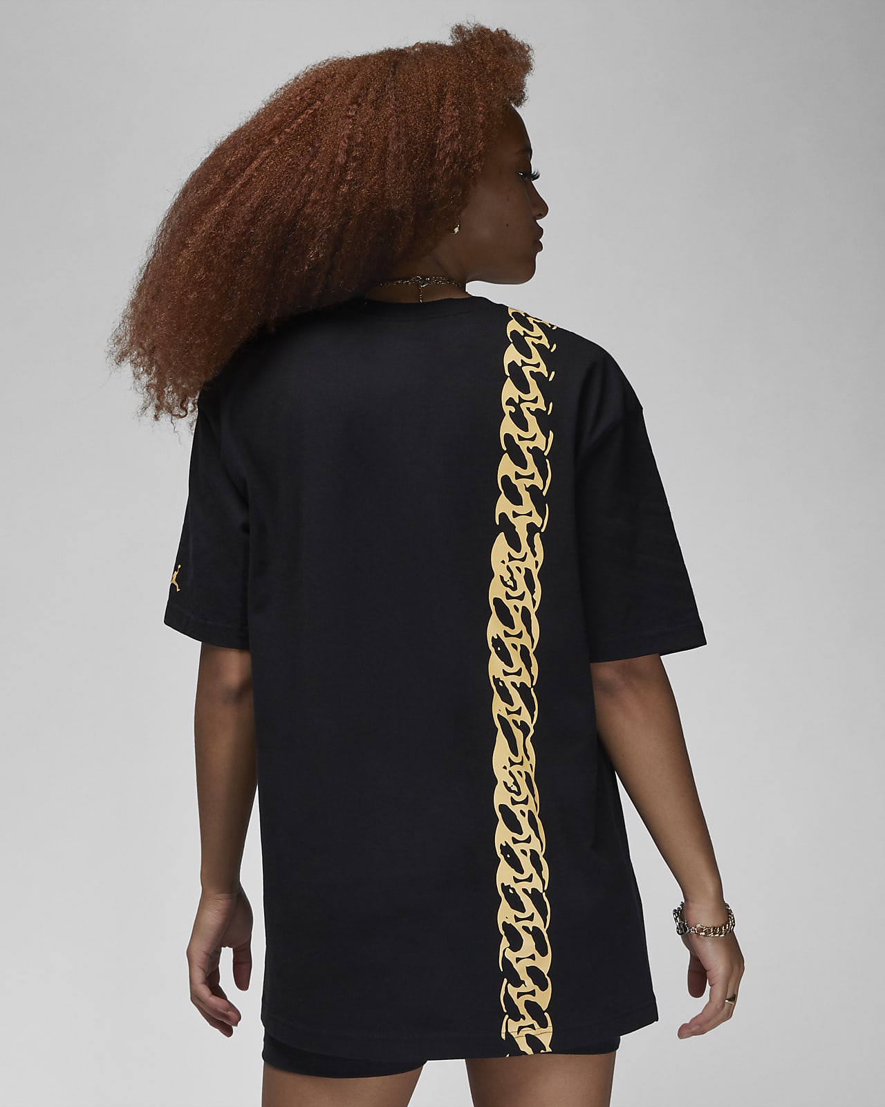 CHAIN DETAIL OVERSIZED TSHIRT IN BLACK