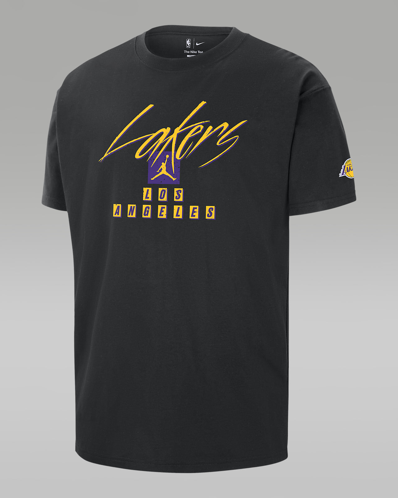 Los Angeles Lakers Courtside Statement Edition Jordan Max90 NBA-T-Shirt für Herren