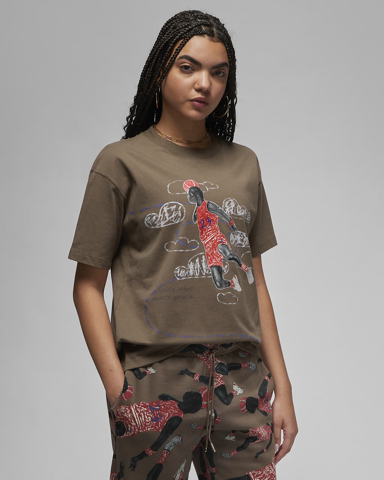 T-shirt Jordan Artist Series by Parker Duncan för kvinnor