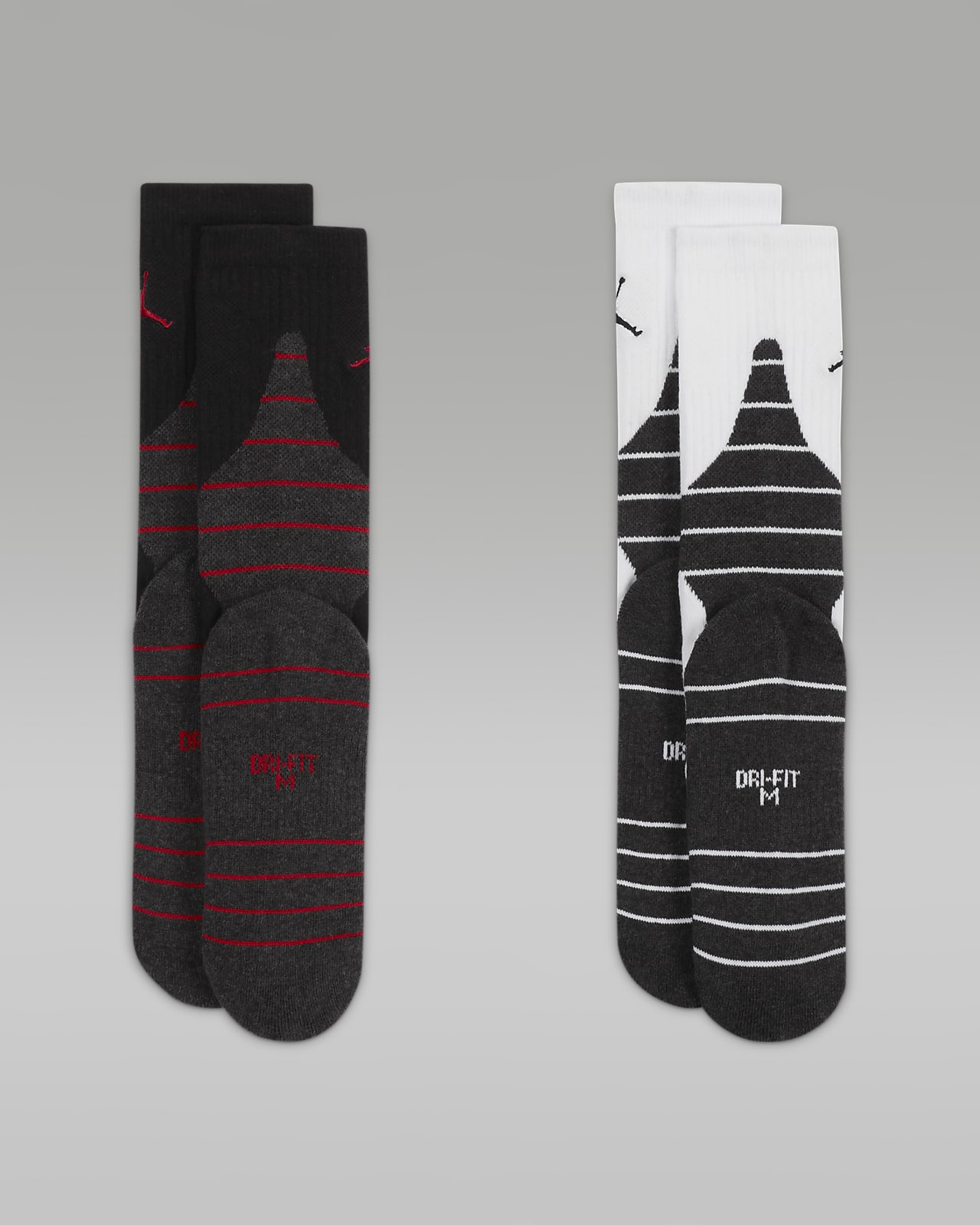 Jordan Dri-FIT Crew Socks (2-Pack) Kids' Socks. Nike