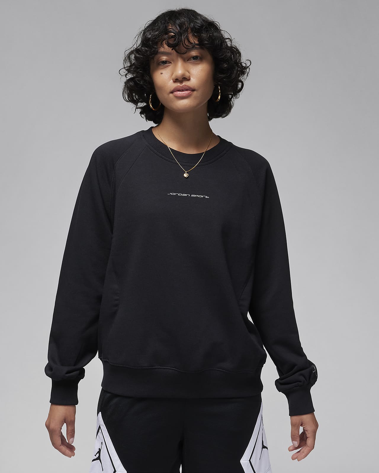 Jordan Sport-fleece-sweatshirt med rund hals og grafik til kvinder