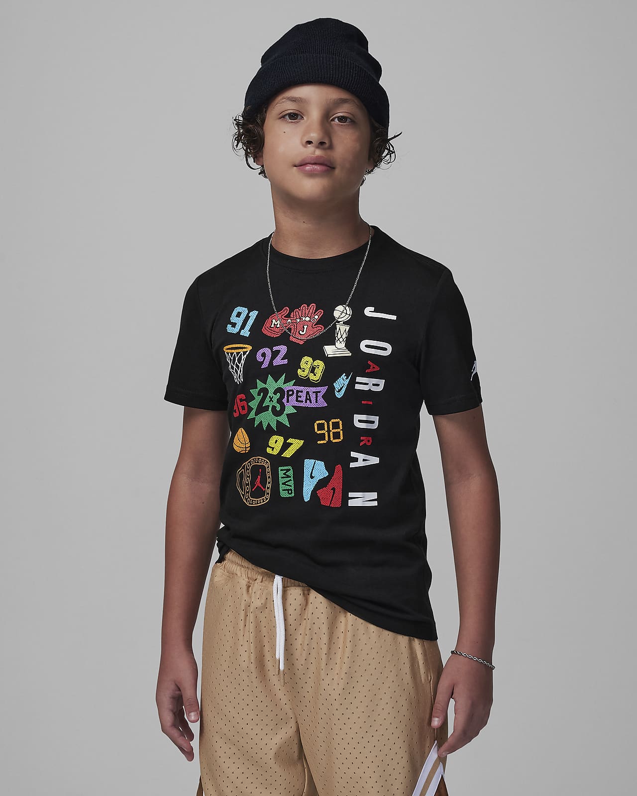 Jordan 2x3 Peat Tee Older Kids' T-Shirt. Nike LU