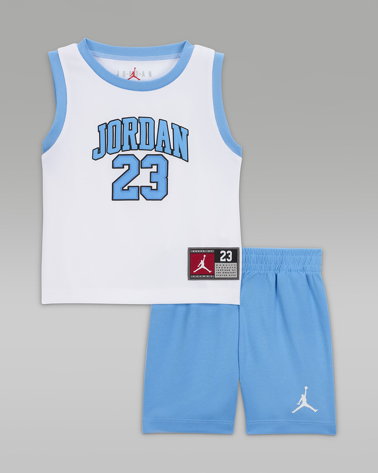 Conjunto de camisola de 2 peças Jordan 23 Jersey para bebé (12–24 meses)