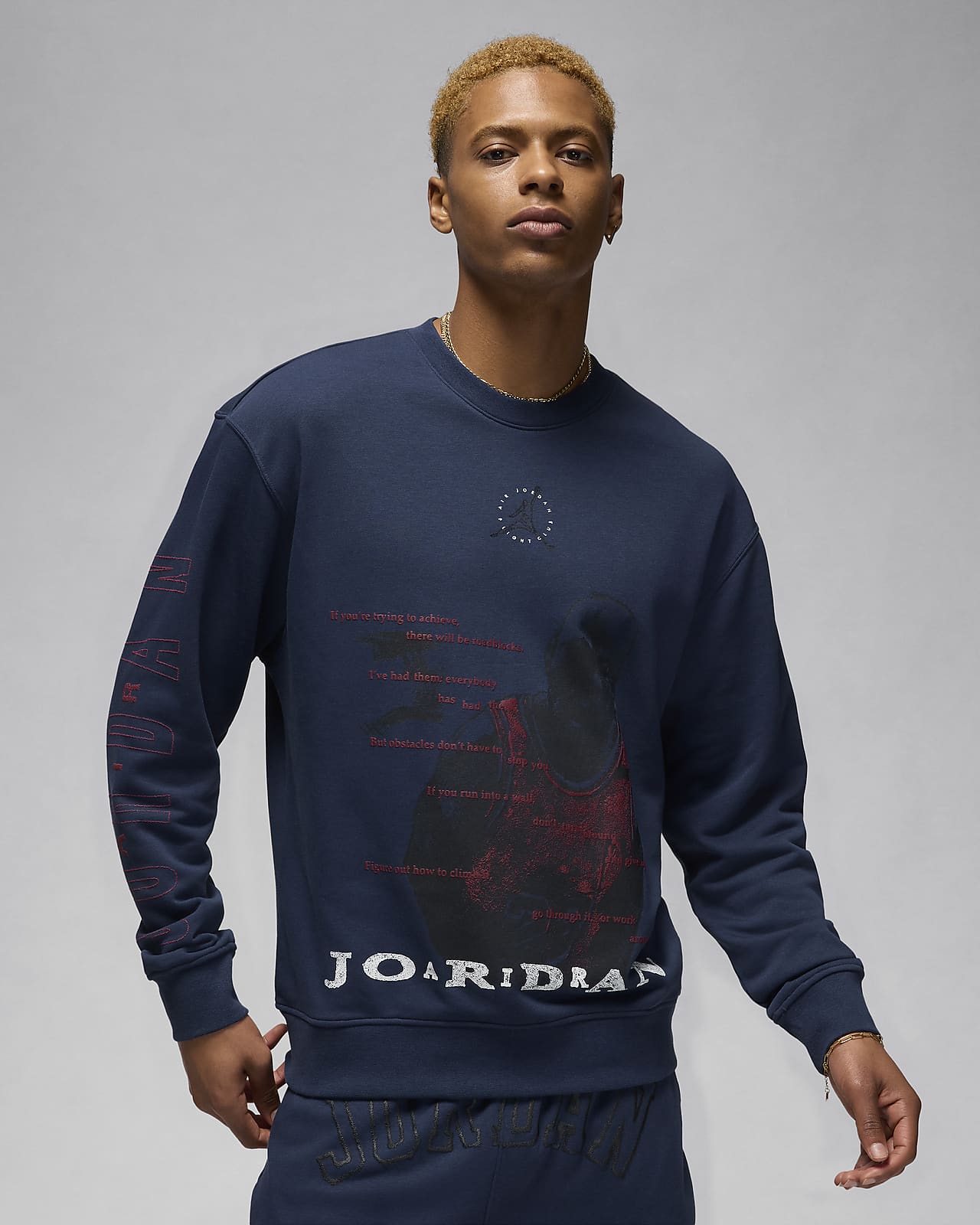 Sudadera de cuello redondo de tejido Fleece con diseño de bucle para hombre Jordan Essentials