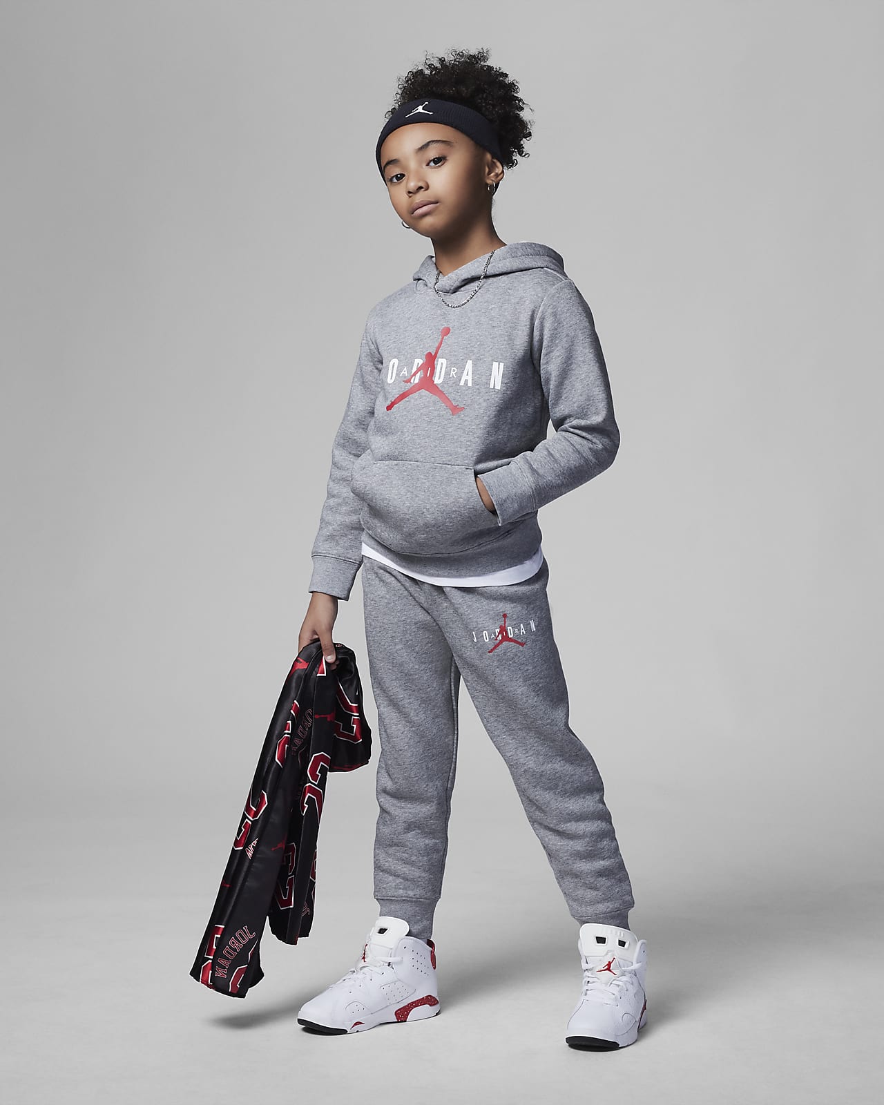Conjunto de sudadera con gorro sin cierre y joggers para ni os talla peque a Jordan Jumpman