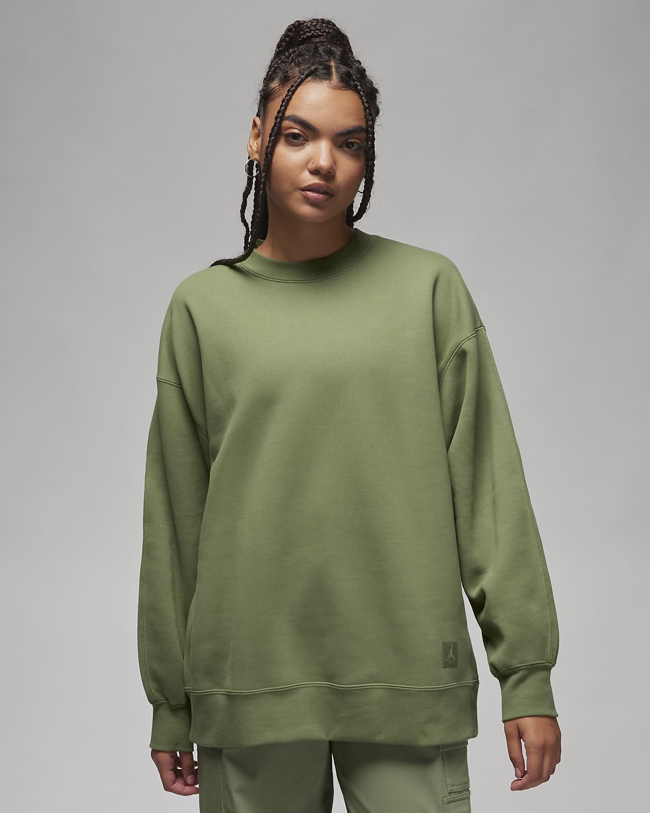 Jordan Flight-sweatshirt i fleece med rund hals til kvinder