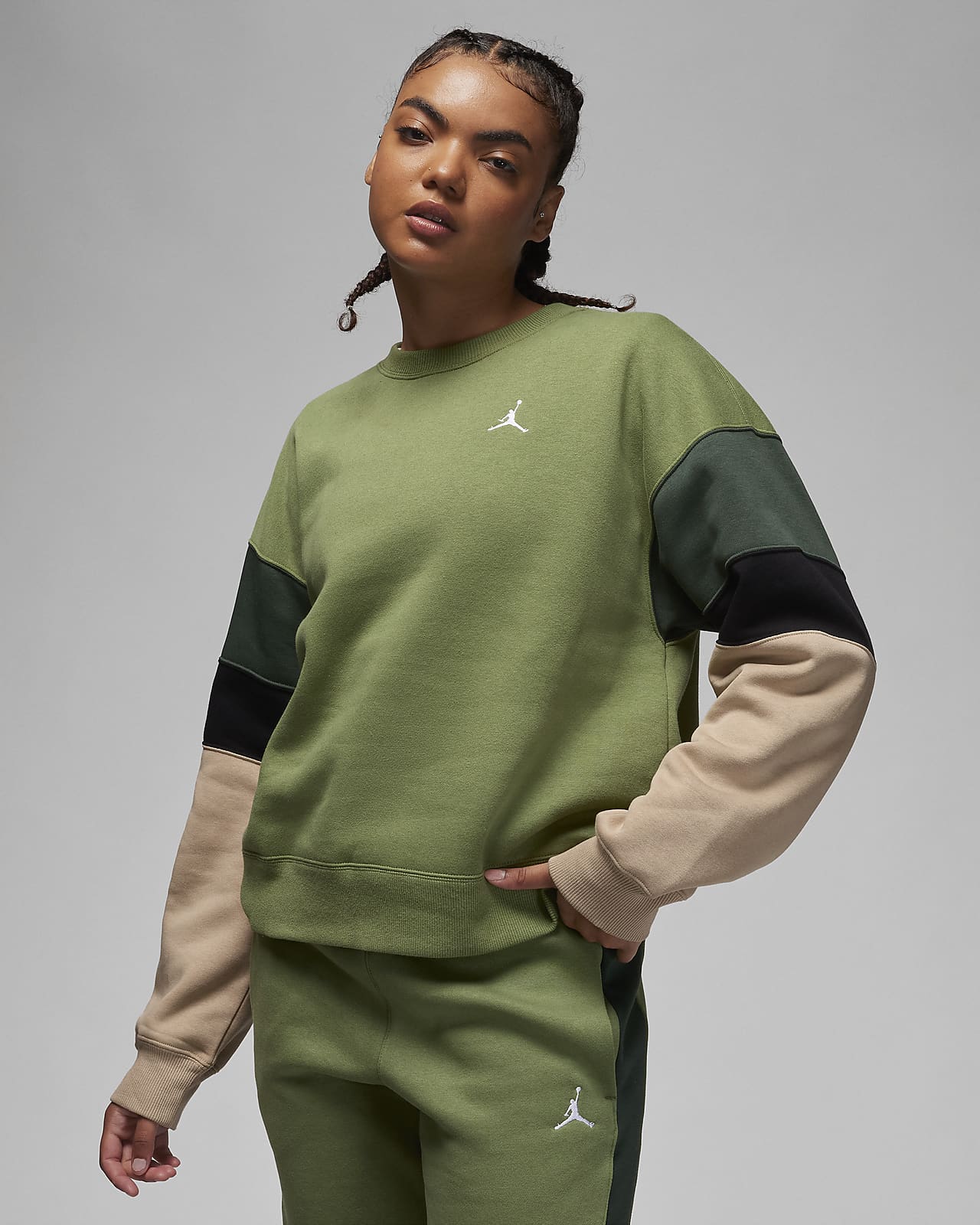 Jordan Brooklyn Fleece-sweatshirt med rund hals til kvinder