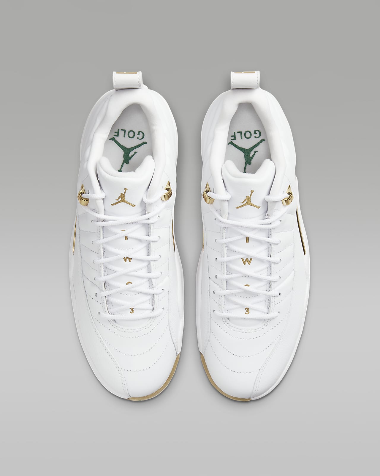 Air jordan 12 gold and white discount