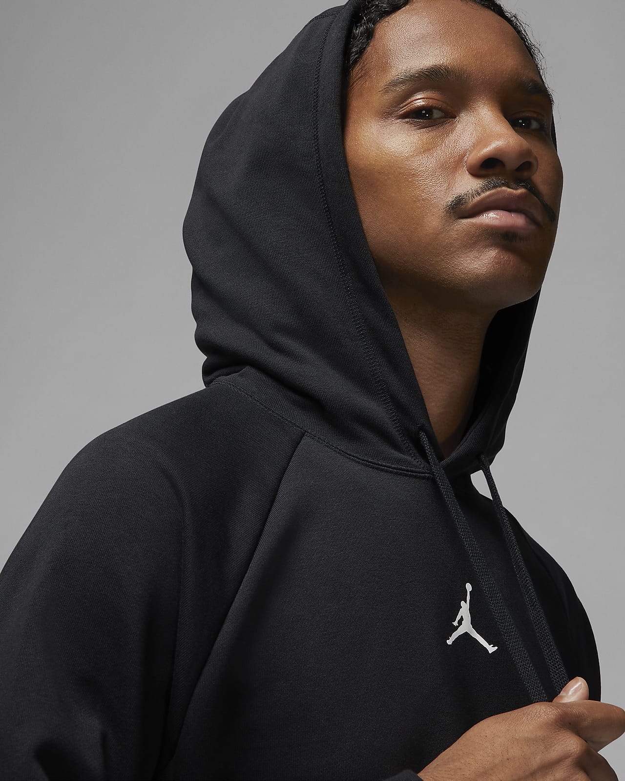 Jordan Men's Sport Dri-FIT Crossover Fleece Hoodie, Medium, Black