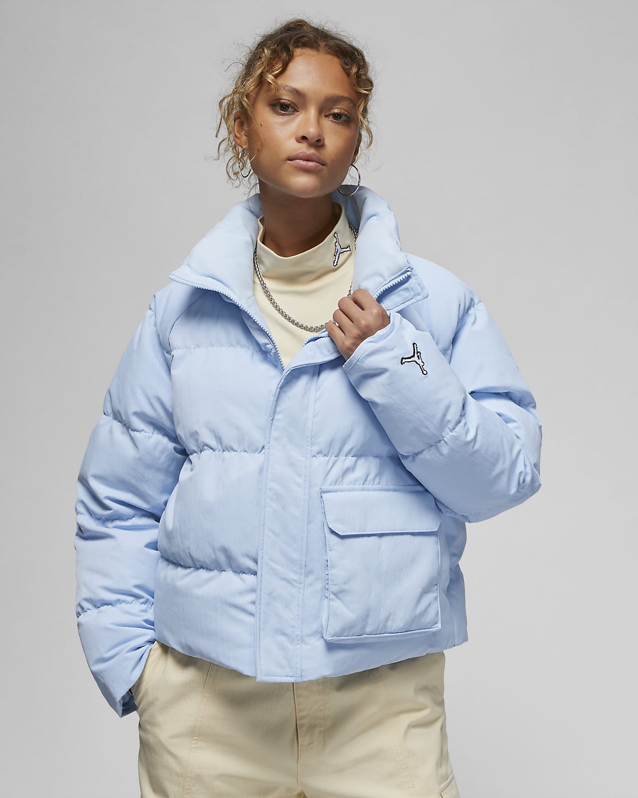 Puffer jacke damen hellblau