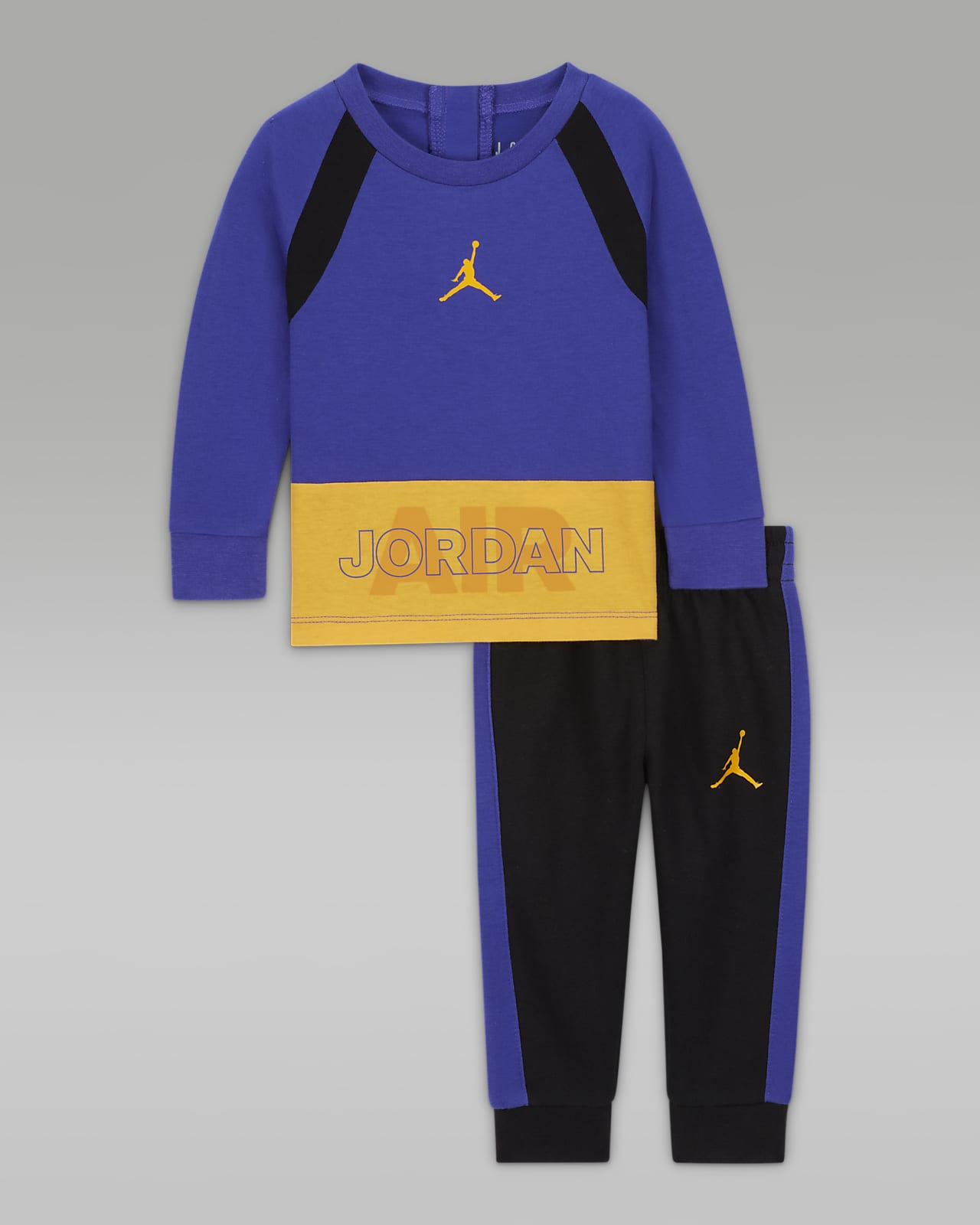 Conjunto para beb de sudadera de cuello redondo ragl n Jordan Baseline 3 a 6 meses