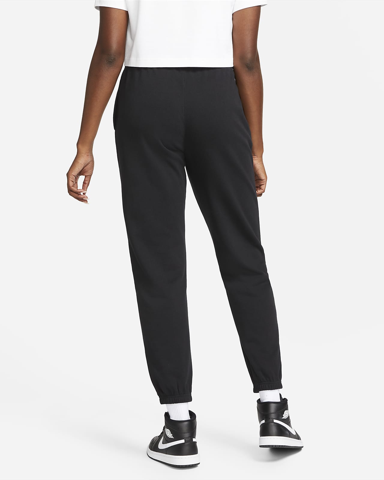 Buy Nike Women's Sportswear Essential Fleece Pants Grey in KSA -SSS