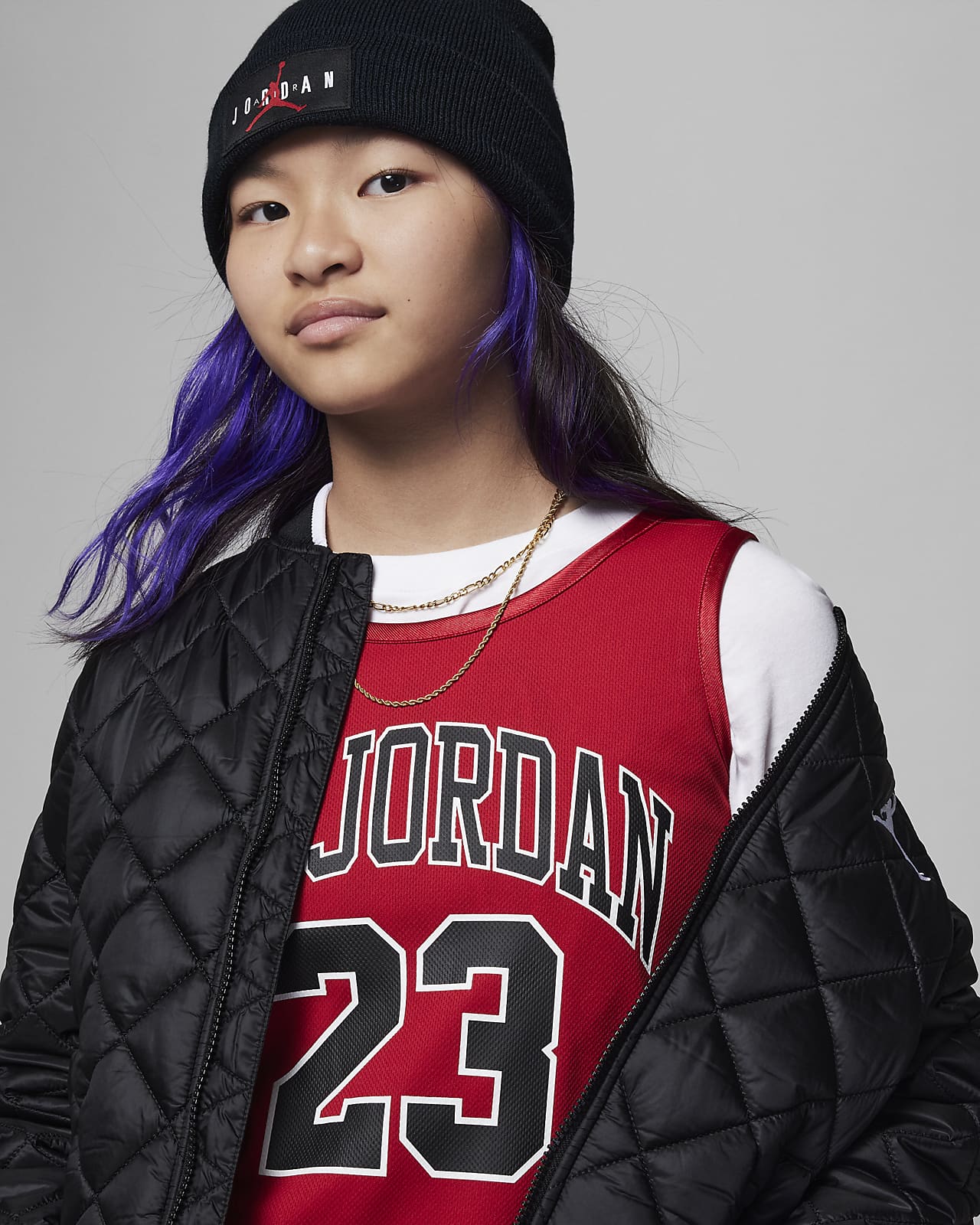 Jordan Jersey Dress for Girls (6-16 Years) - Red - 45B320-R78