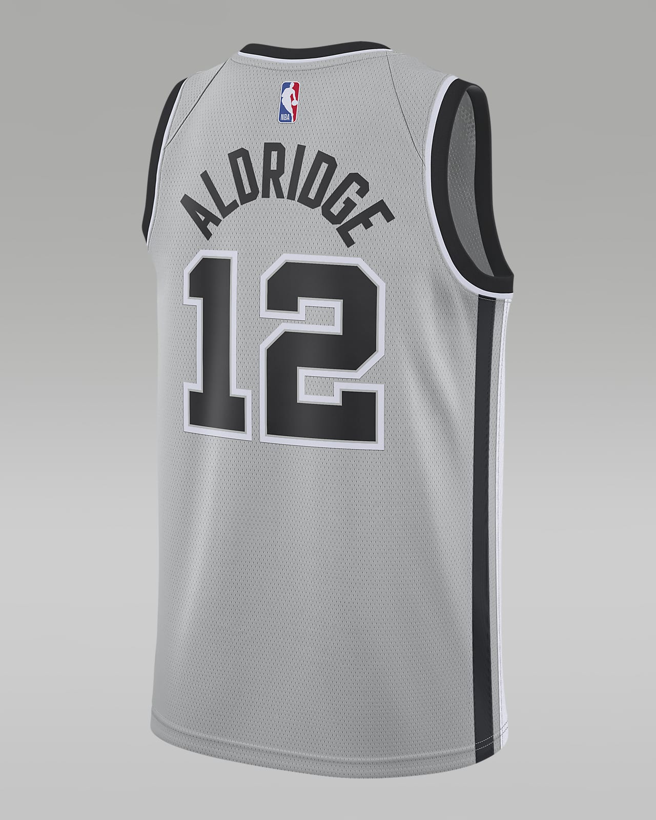 Men's Nike San Antonio Spurs No12 LaMarcus Aldridge Silver Statement Edition NBA Swingman Jersey