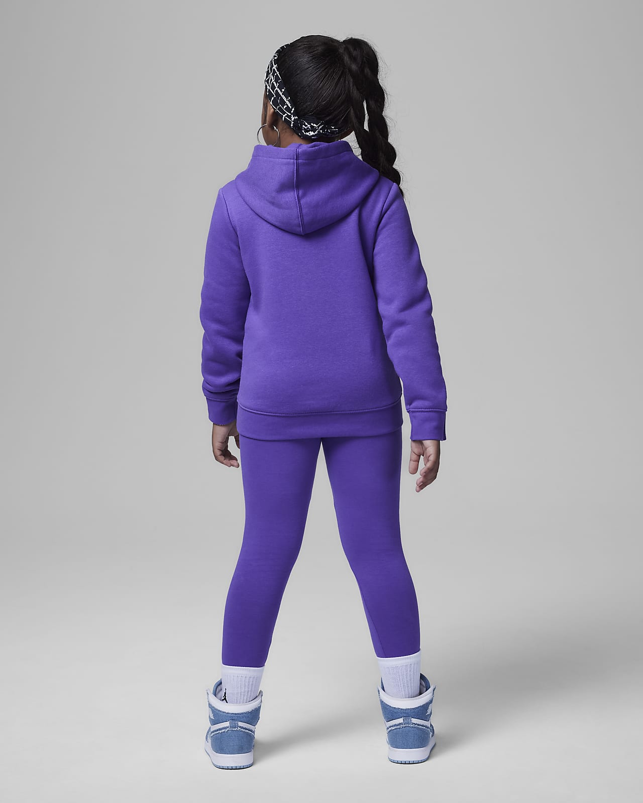 Purple Jordan Girls' Shine Leggings/Hoodie Set Children