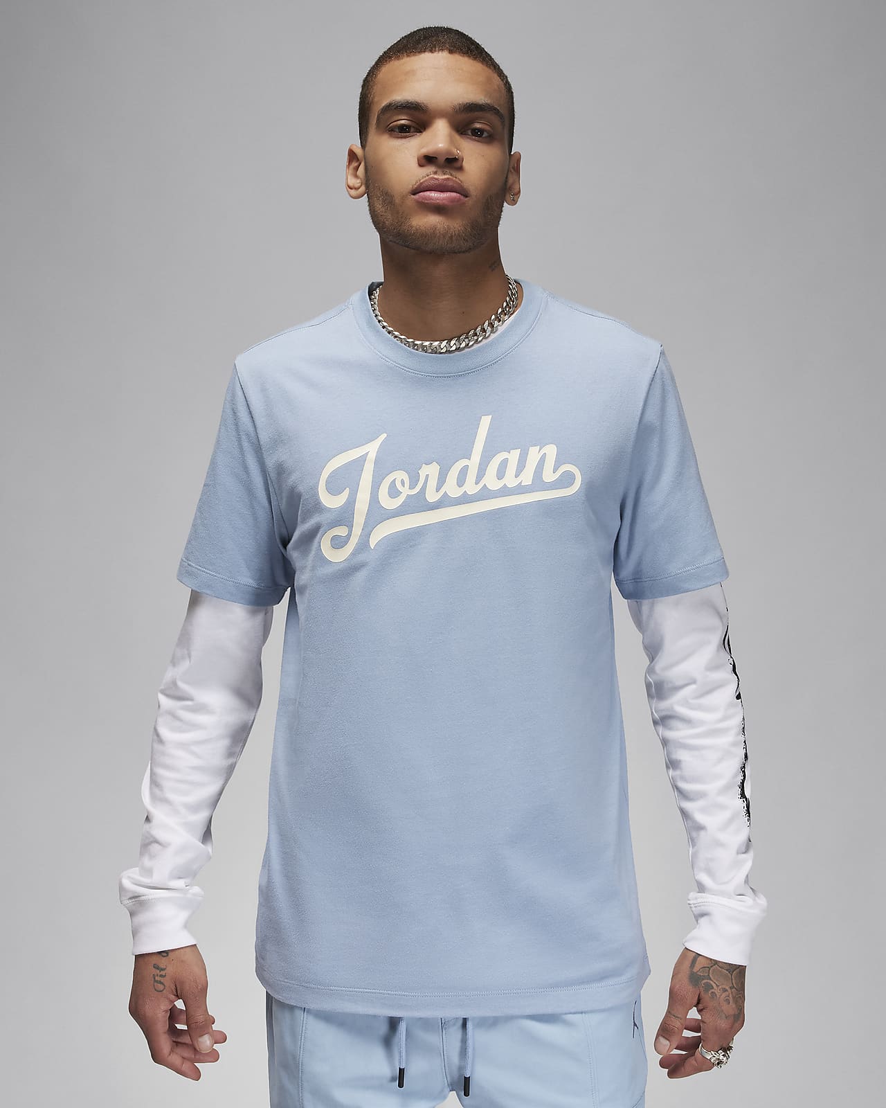 Baby blue shop jordan shirt