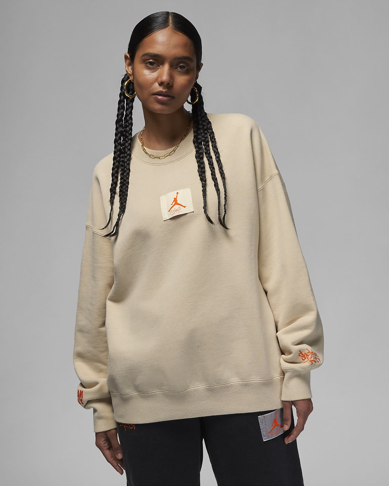 Jordan x Shelflife Sweatshirt met ronde hals voor dames. Nike BE