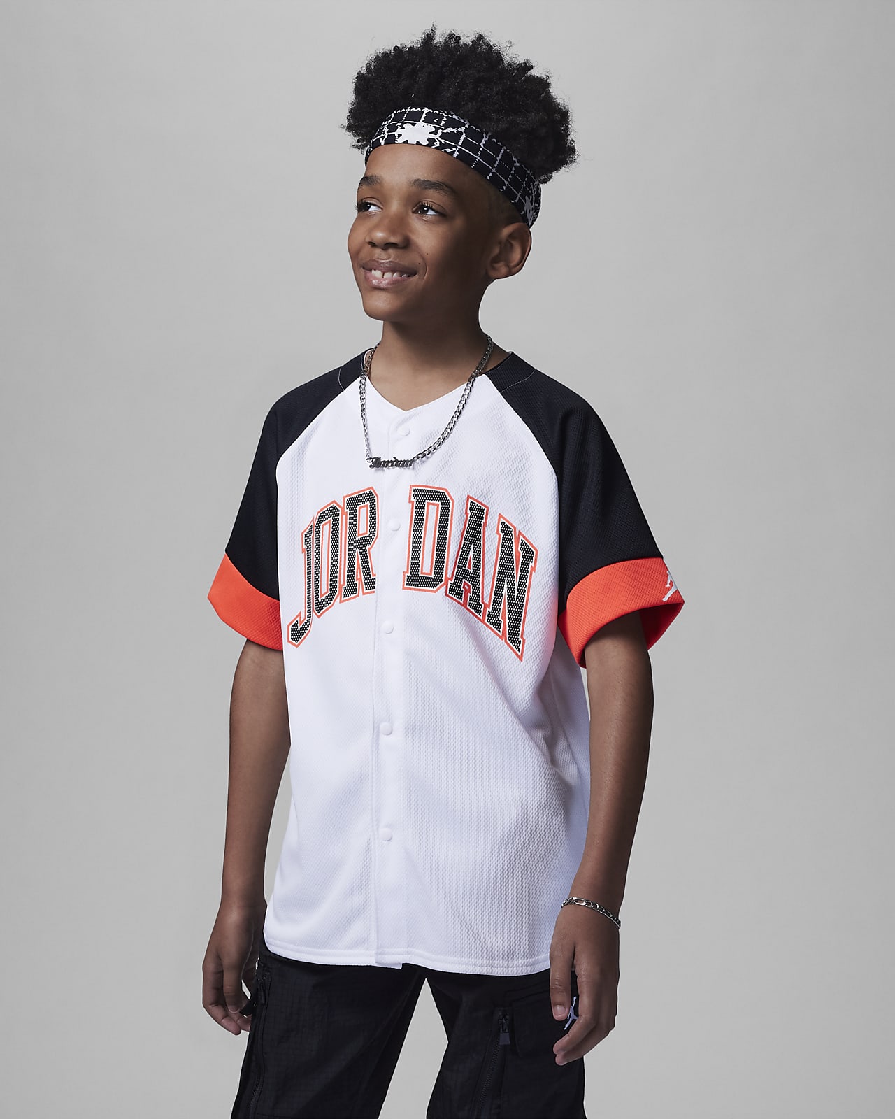 All red jordan baseball sales jersey