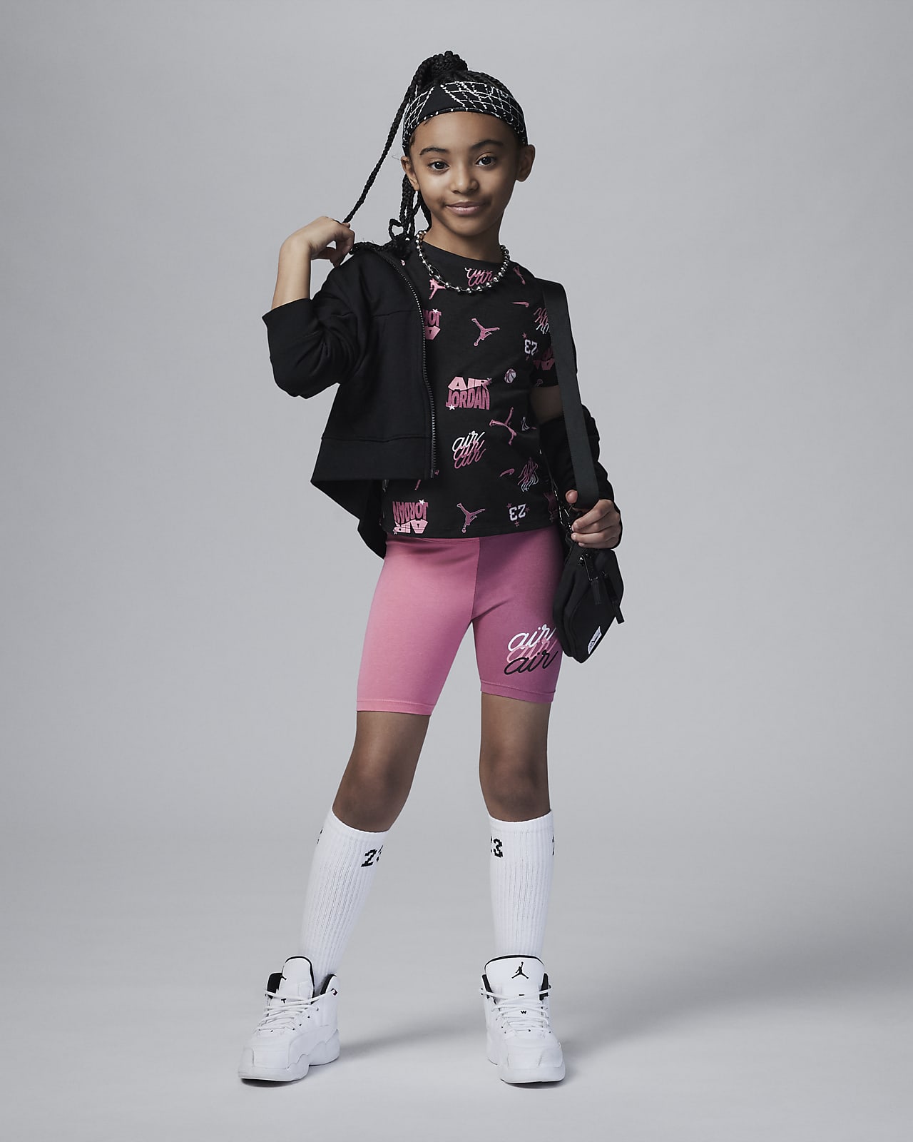 Jordan Icon Play Printed Bike Shorts Set Little Kids' 2-Piece Set