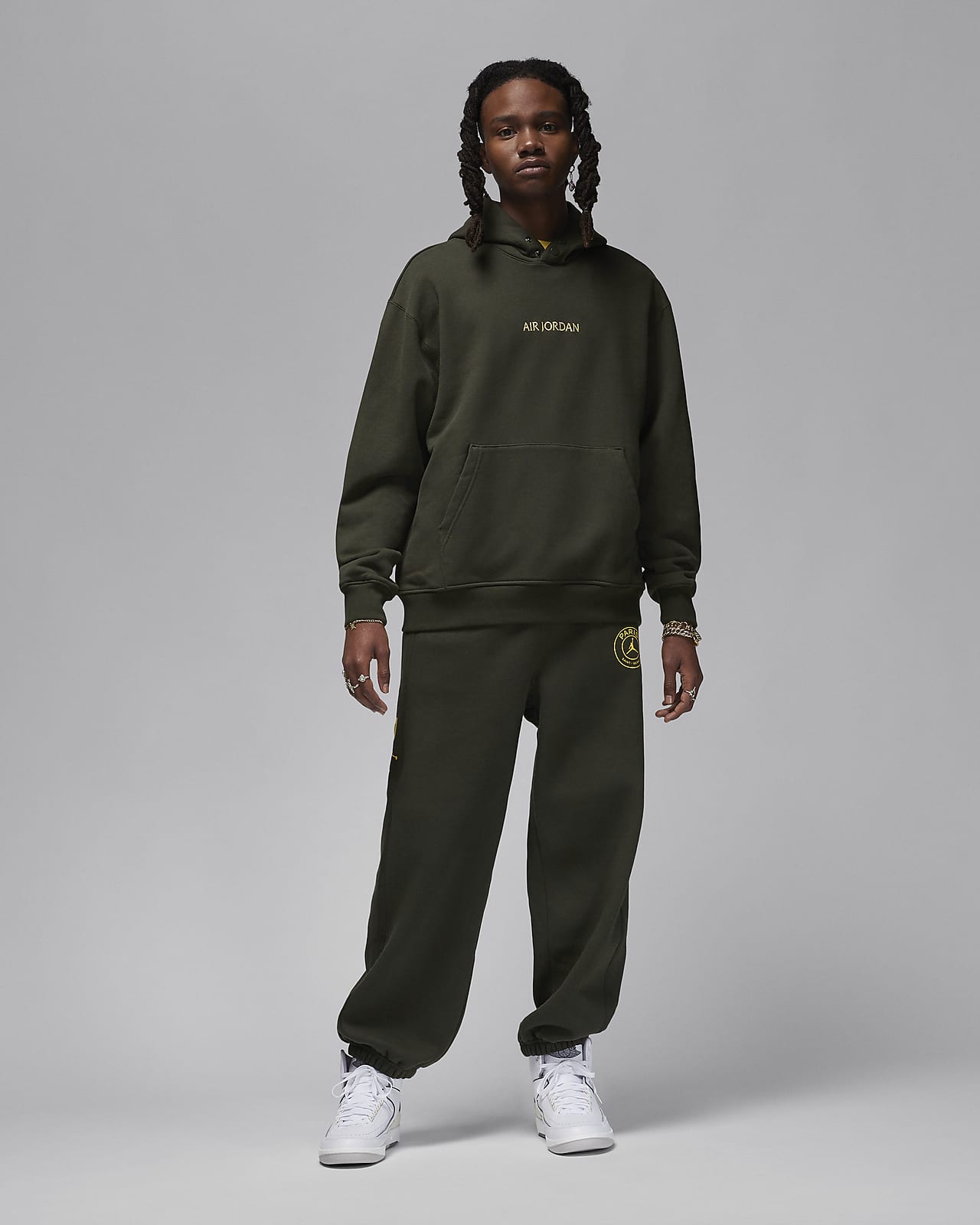 Felpa pullover in fleece con cappuccio Wordmark Paris Saint
