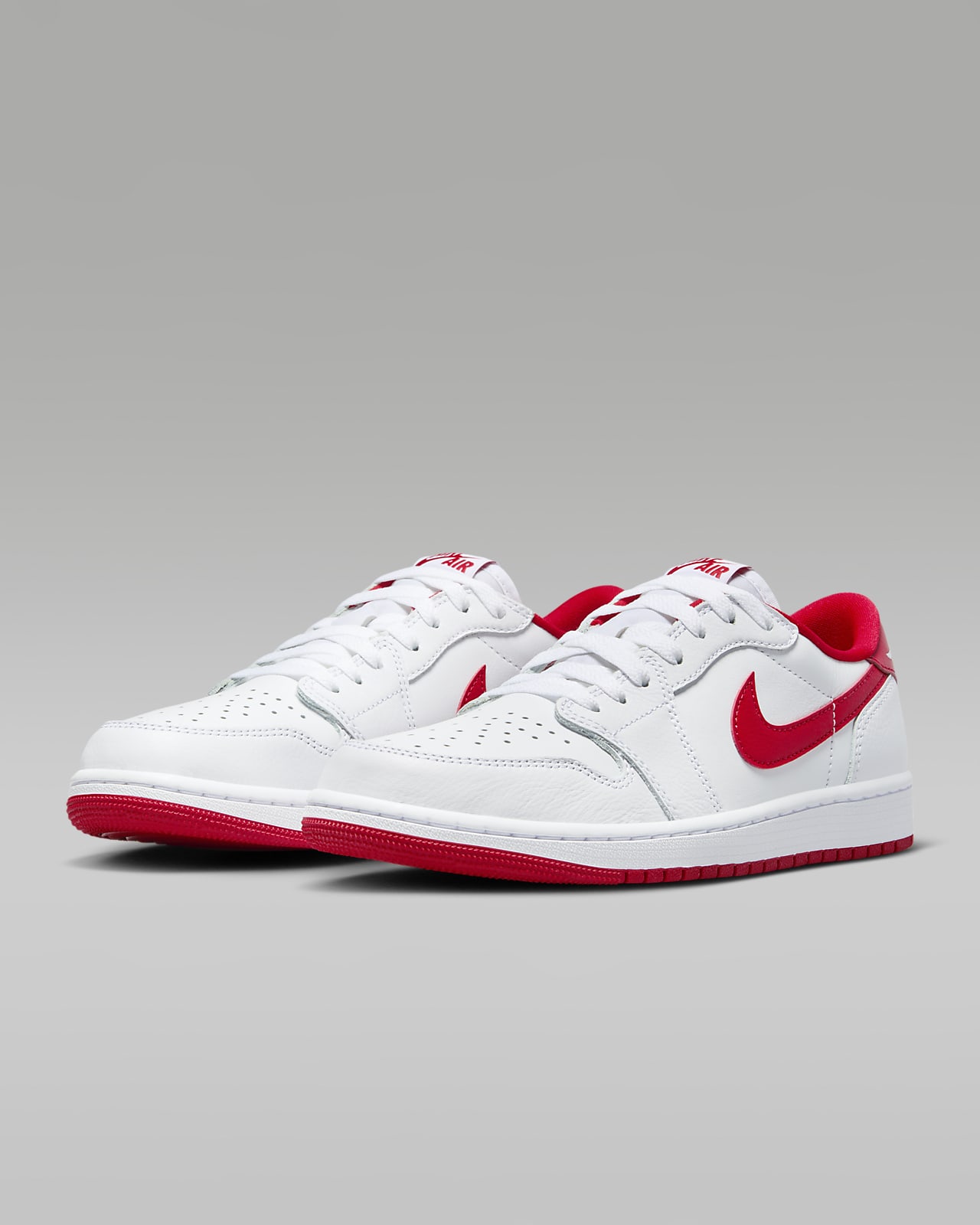 Air Jordan 1 Retro Low OG 'White/Red' Men's Shoes. Nike ID