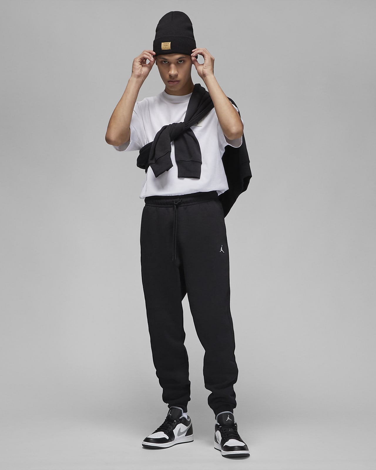 Nike Bas de Survêtement Jordan Essentials Fleece - Gris/Noir/Blanc