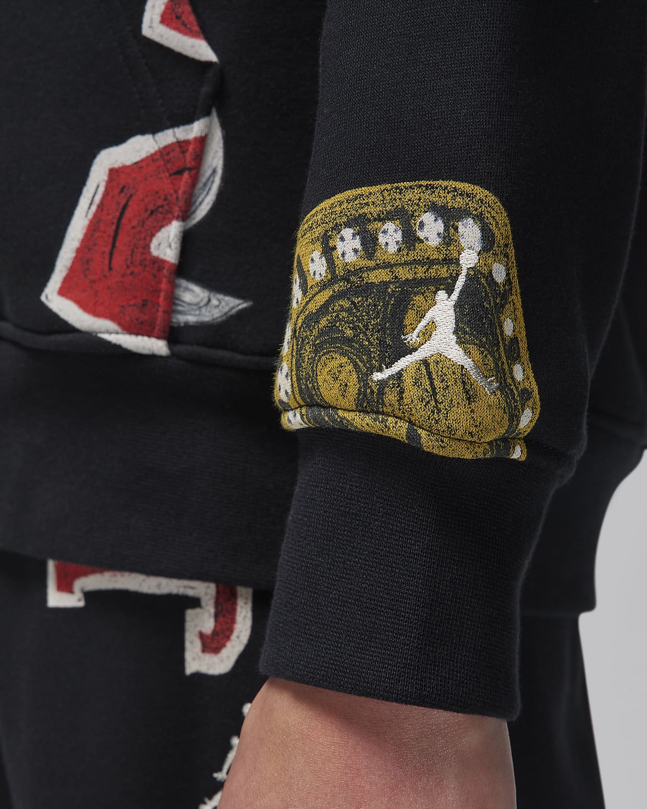 Black and gold jordan hoodies best sale