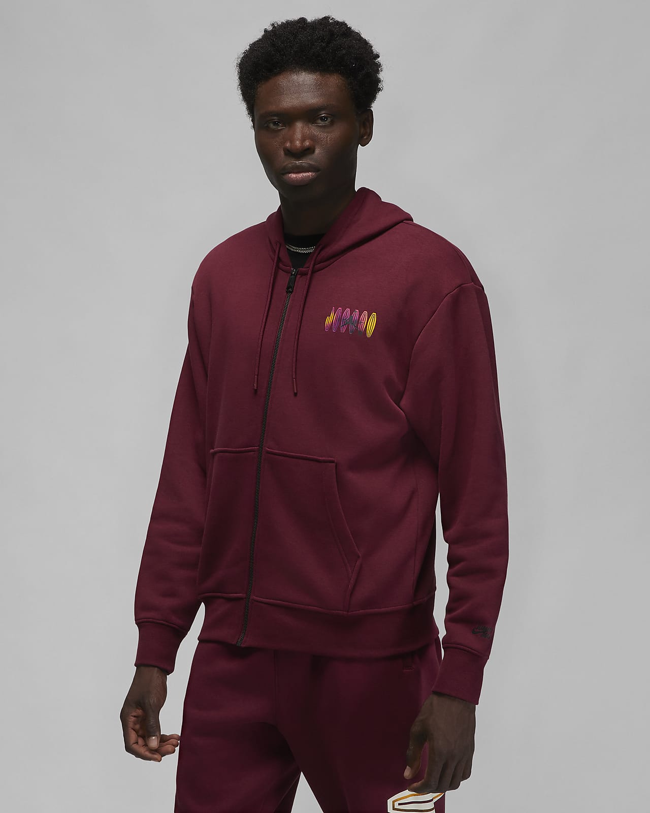 men's red full zip fleece