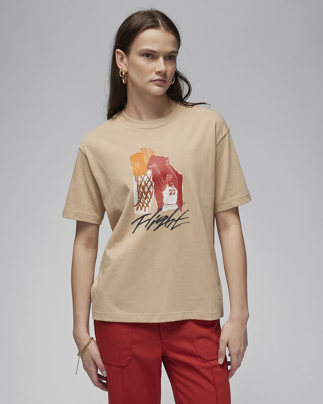 Damski T-shirt z kolażowym nadrukiem Jordan