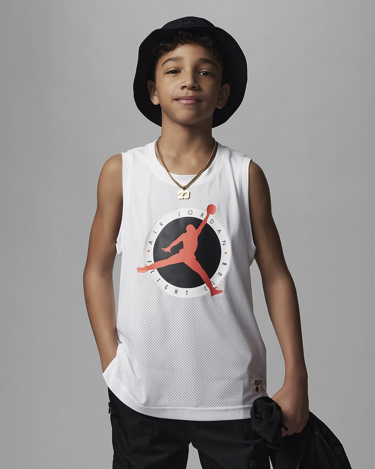 Koszulka bez rękawów dla dużych dzieci Dri-FIT Jordan MJ Flight MVP Jersey Tank