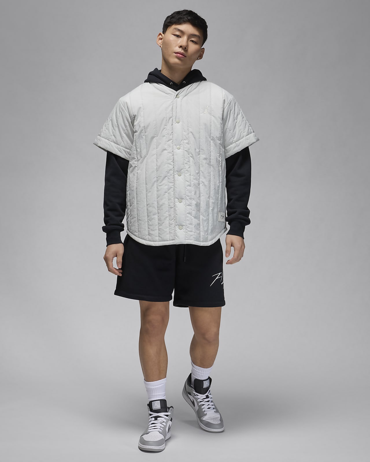 Jordan Brand AS M J ESS FLC HBR Short BLACK/WHITE - ブラック - XL