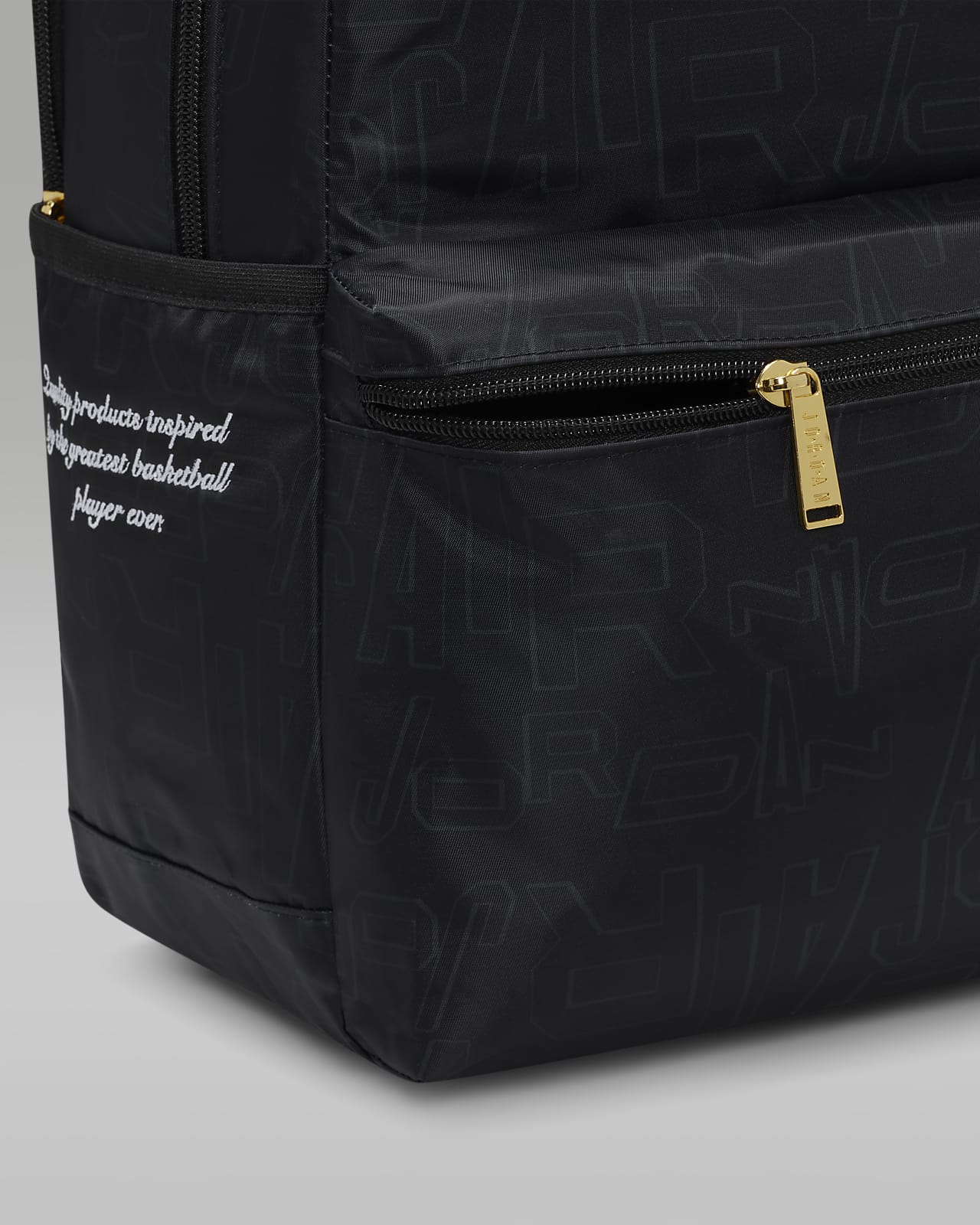Jordan Black and Gold Backpack Backpack 19L . Nike UK