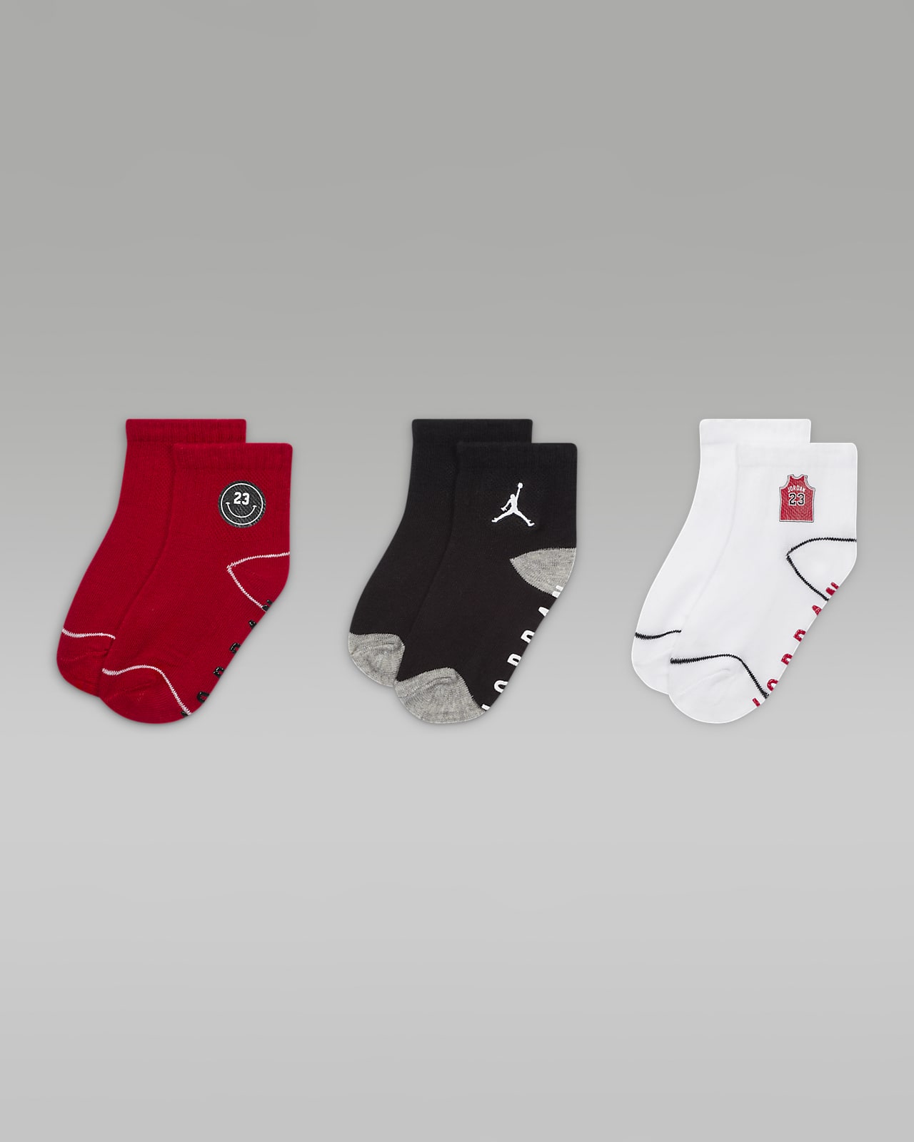 Κάλτσες με ειδικό υλικό συγκράτησης Jordan Icon Patches για βρέφη (0-9M) (τρία ζευγάρια)