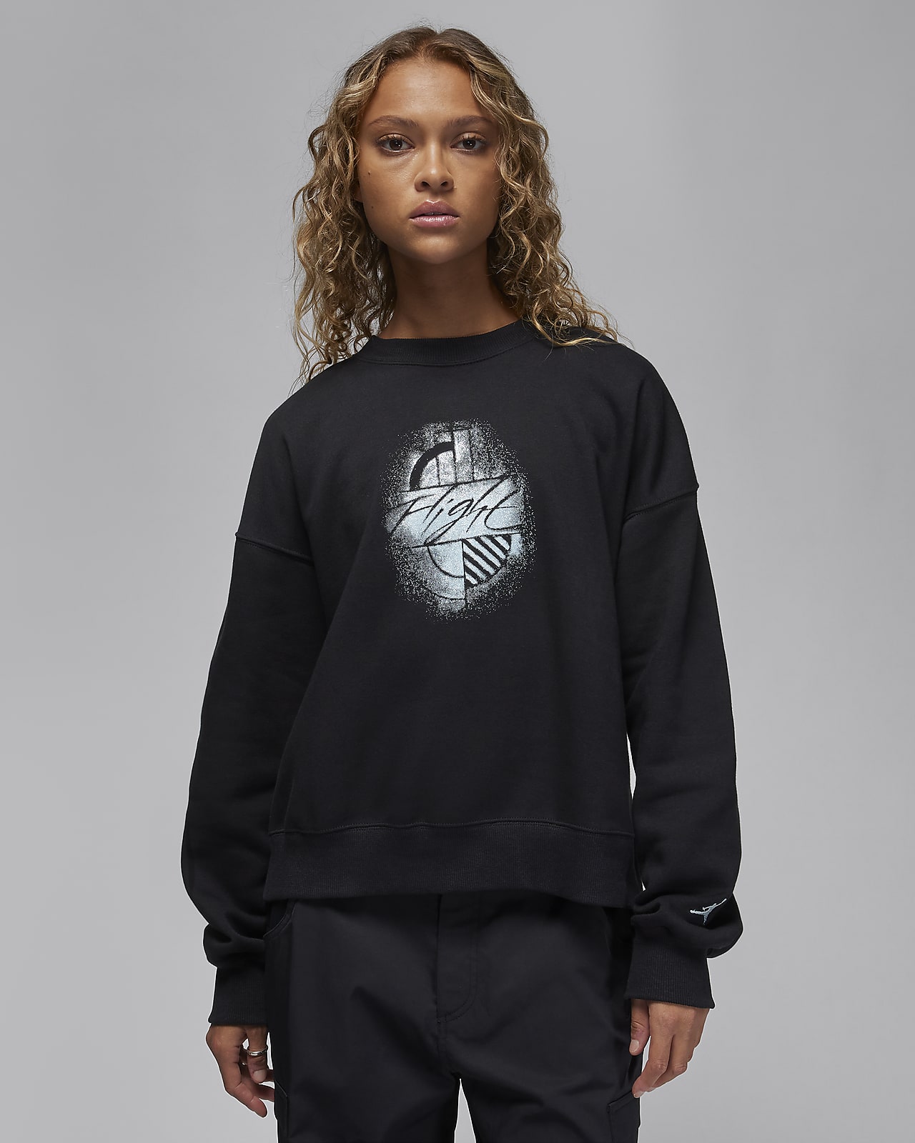 Sudadera de cuello redondo con gr fico para mujer Jordan Brooklyn Fleece