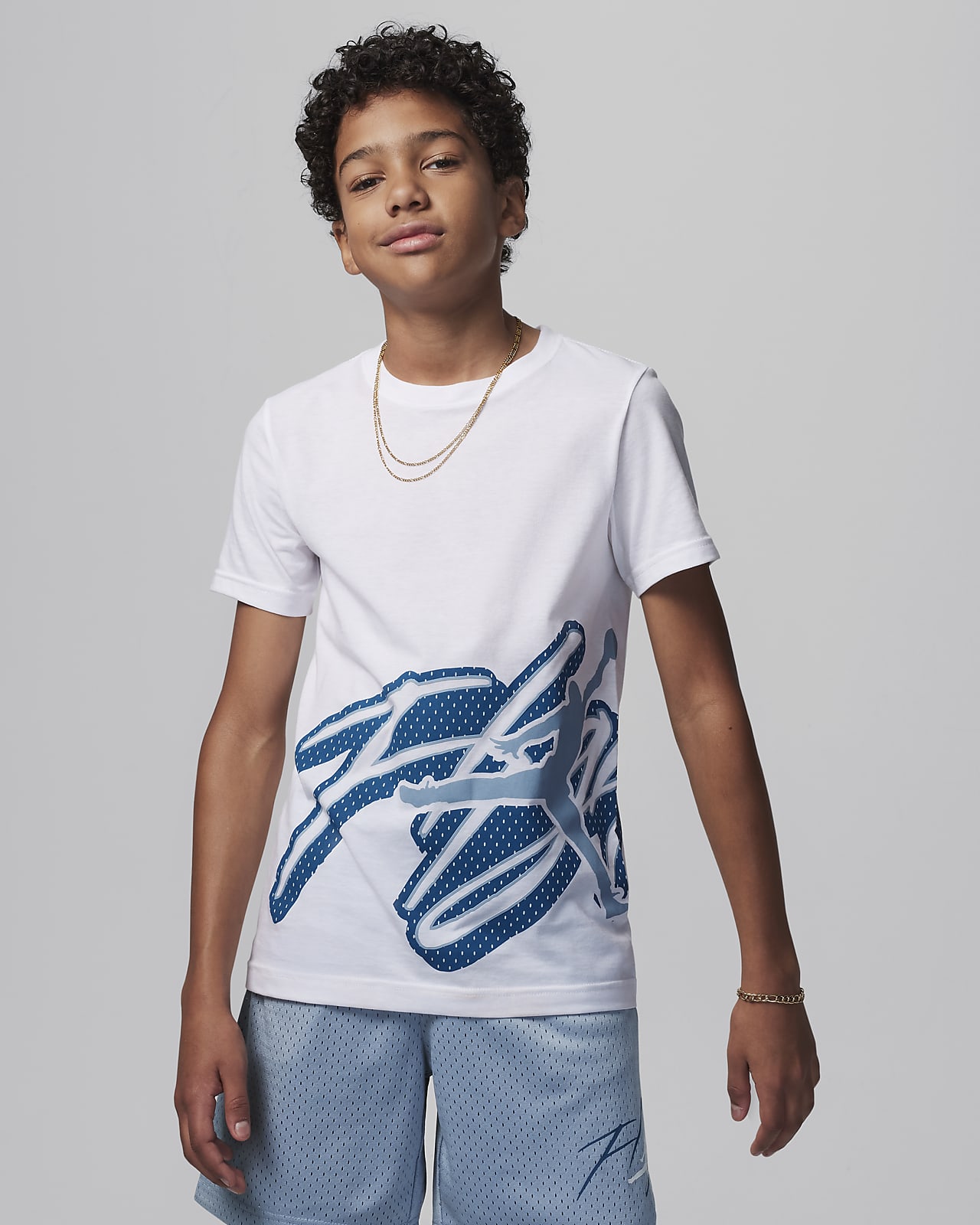 Camiseta Jordan Faded Flight Niños-Blanco NIKE