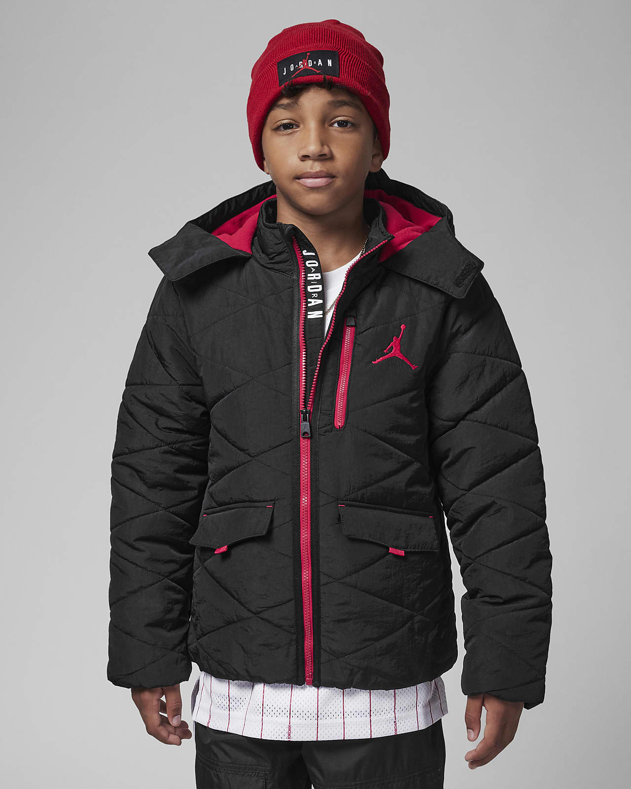 Jordan Older Kids' Detachable Hood Puffer Jacket. Nike LU