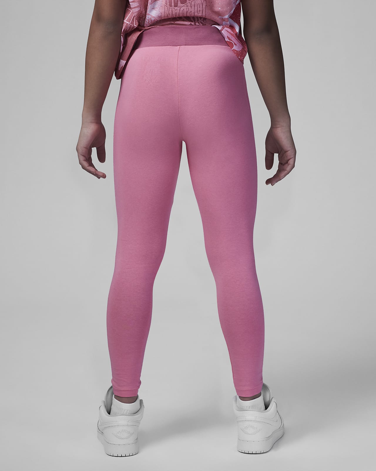 Girls Large Logo Leggings-Pink 