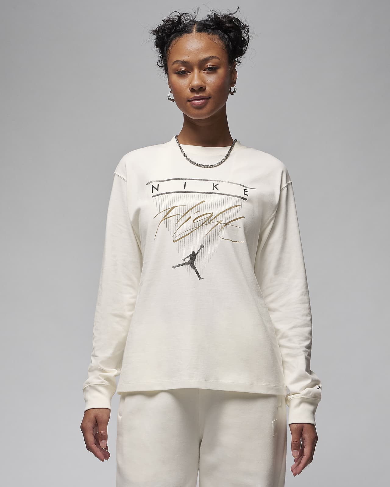 T-shirt a manica lunga con grafica Jordan – Donna