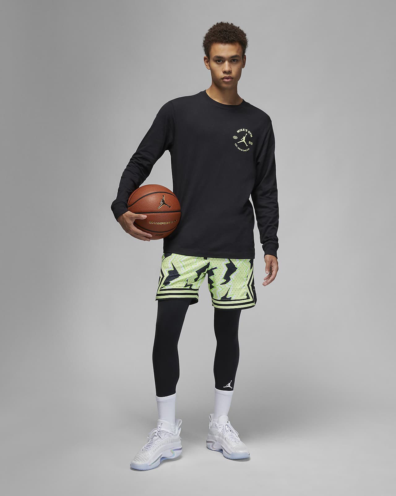 Nike NBA Player Mens Basketball 3/4 Compression Pants Tights Black/White  NEW