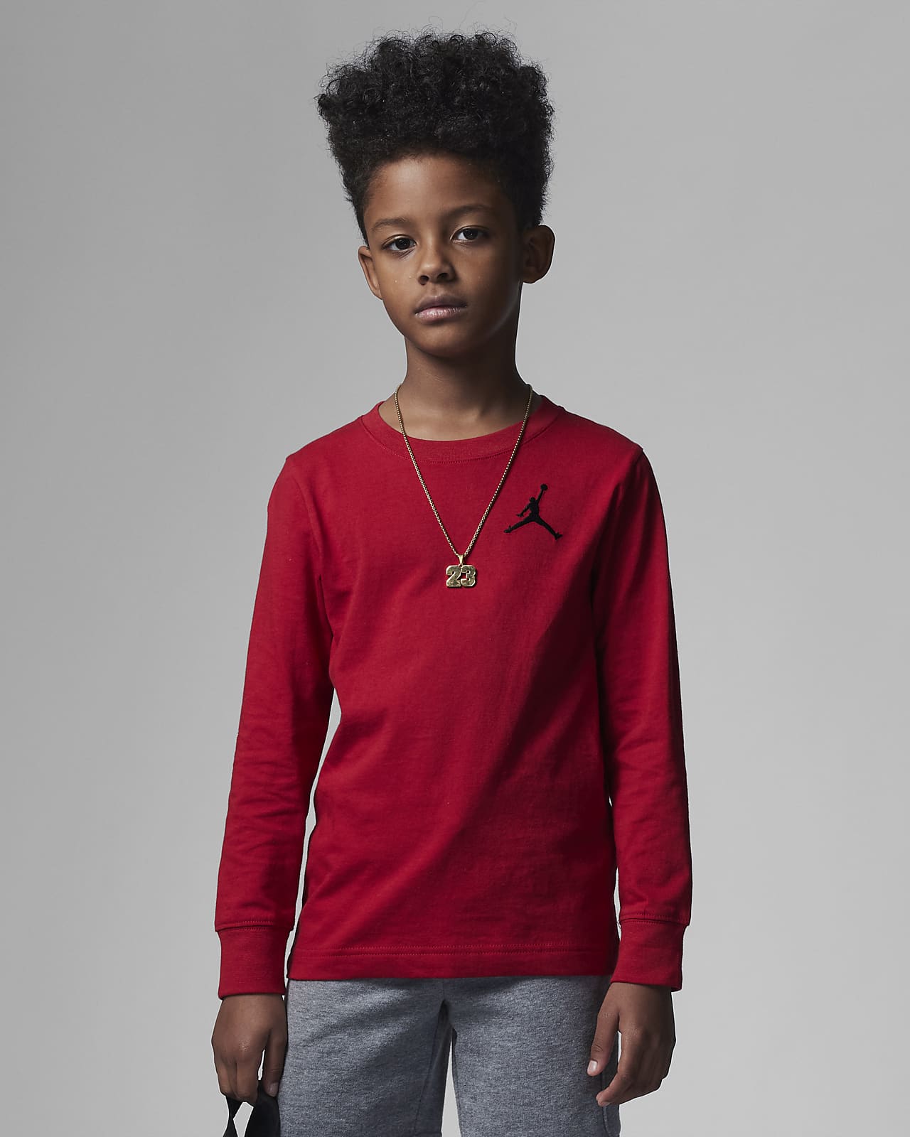 Jordan Jumpman Air Embroidered Long Sleeve Tee Little Kids' T-Shirt