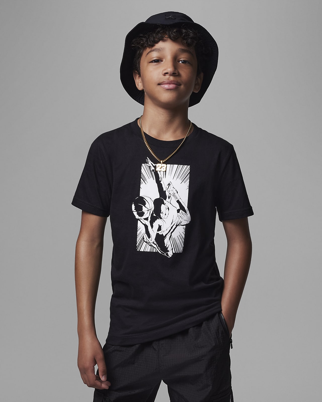 Jordan Burst Graphic Tee Older Kids' T-Shirt. Nike SI