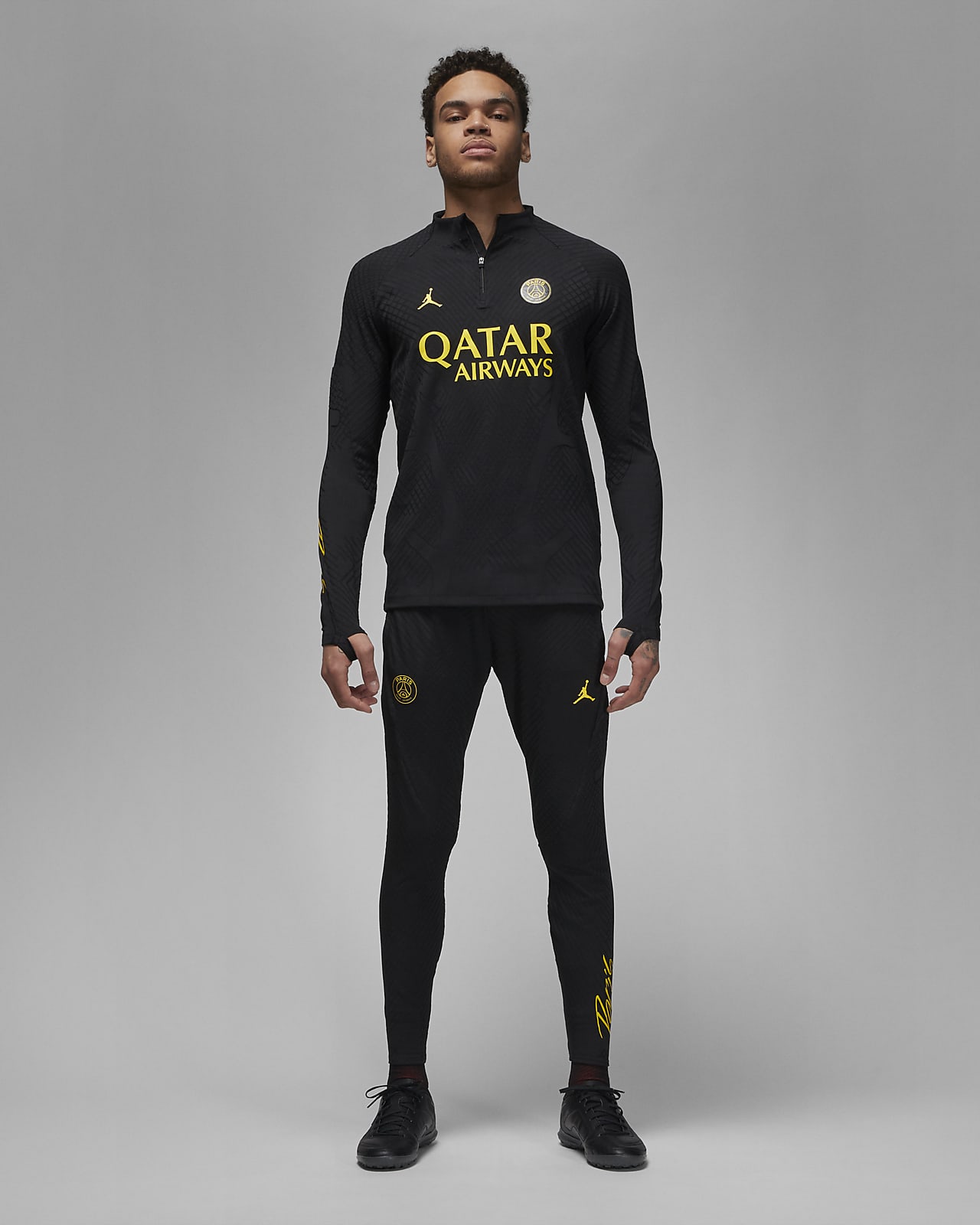 Sport Tracksuit PSG JORDAN Nike Dry Strike Hoodie Man 2023 POLYESTER  Dri-Fit Black