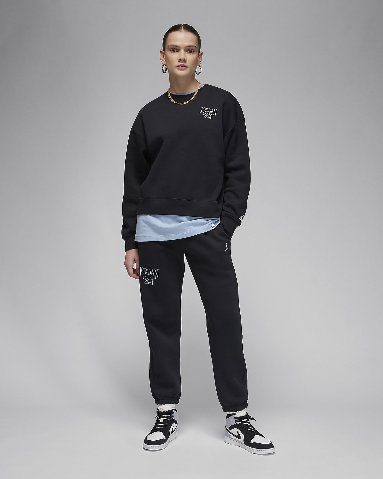 Sweat femme sale nike gris jordan