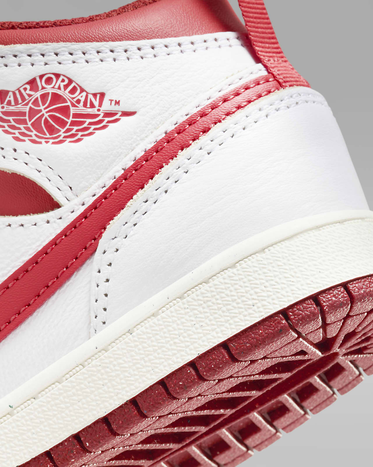 Kids red and white jordans top