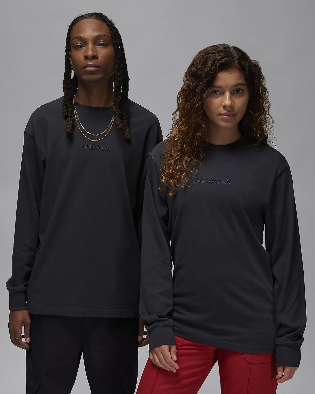 Women's Grey Long Sleeve T-shirt, Black Leggings, Black Suede