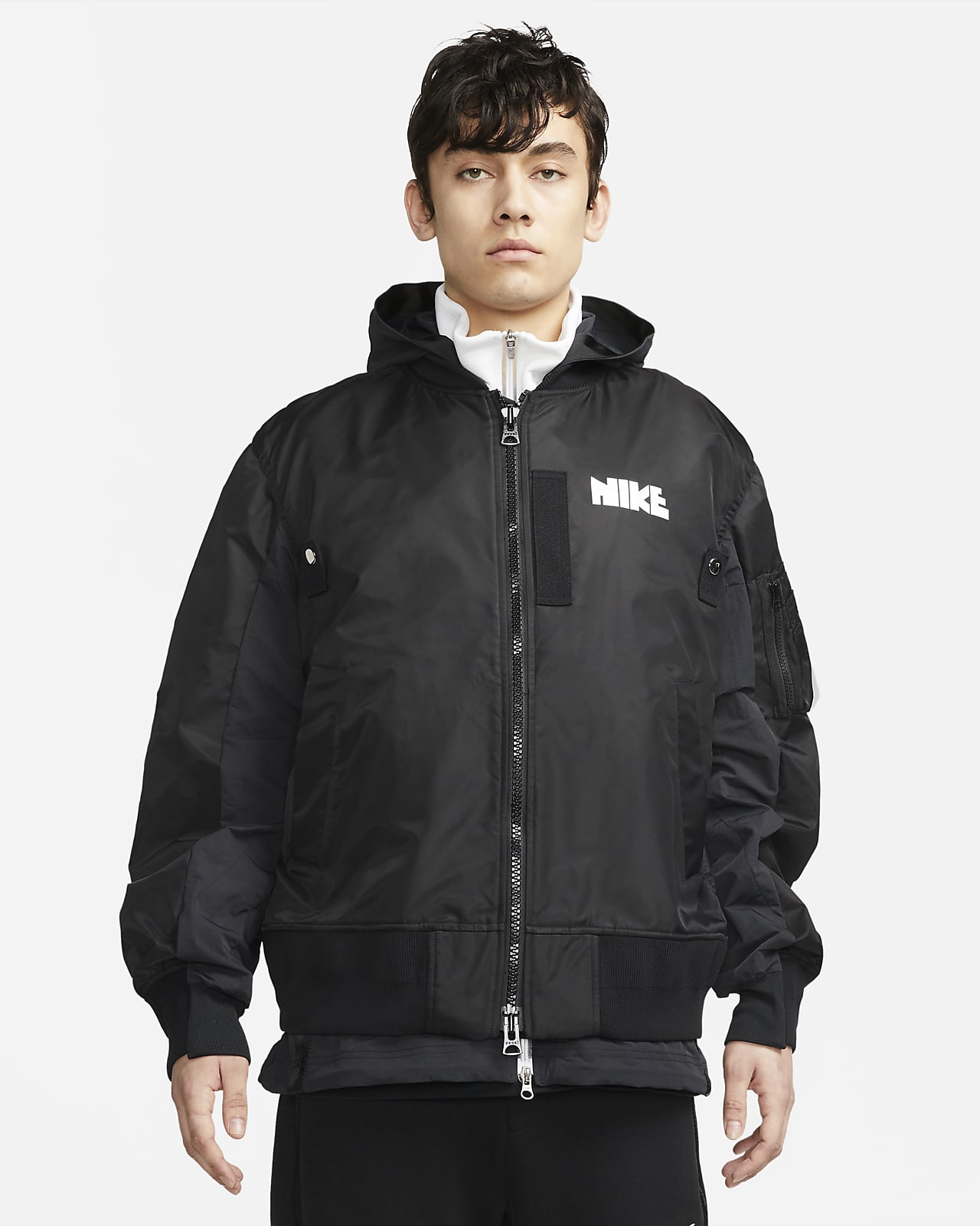 Rのアウターコレクション✨大人気✨ NIKE × sacai  NRG LAYERED JKT 黒