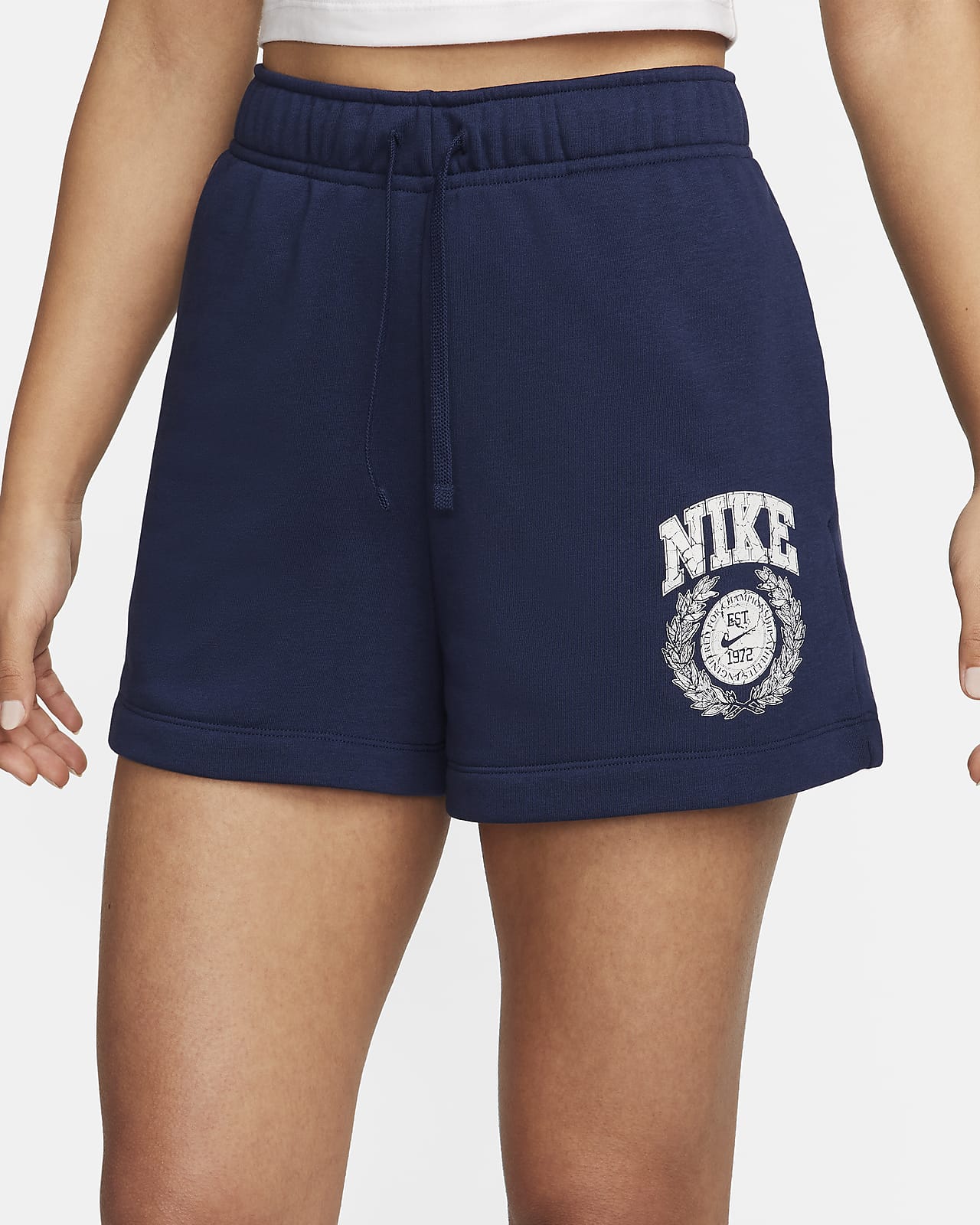 Sportswear Shorts. Fleece Club Graphic Women\'s Nike Mid-Rise