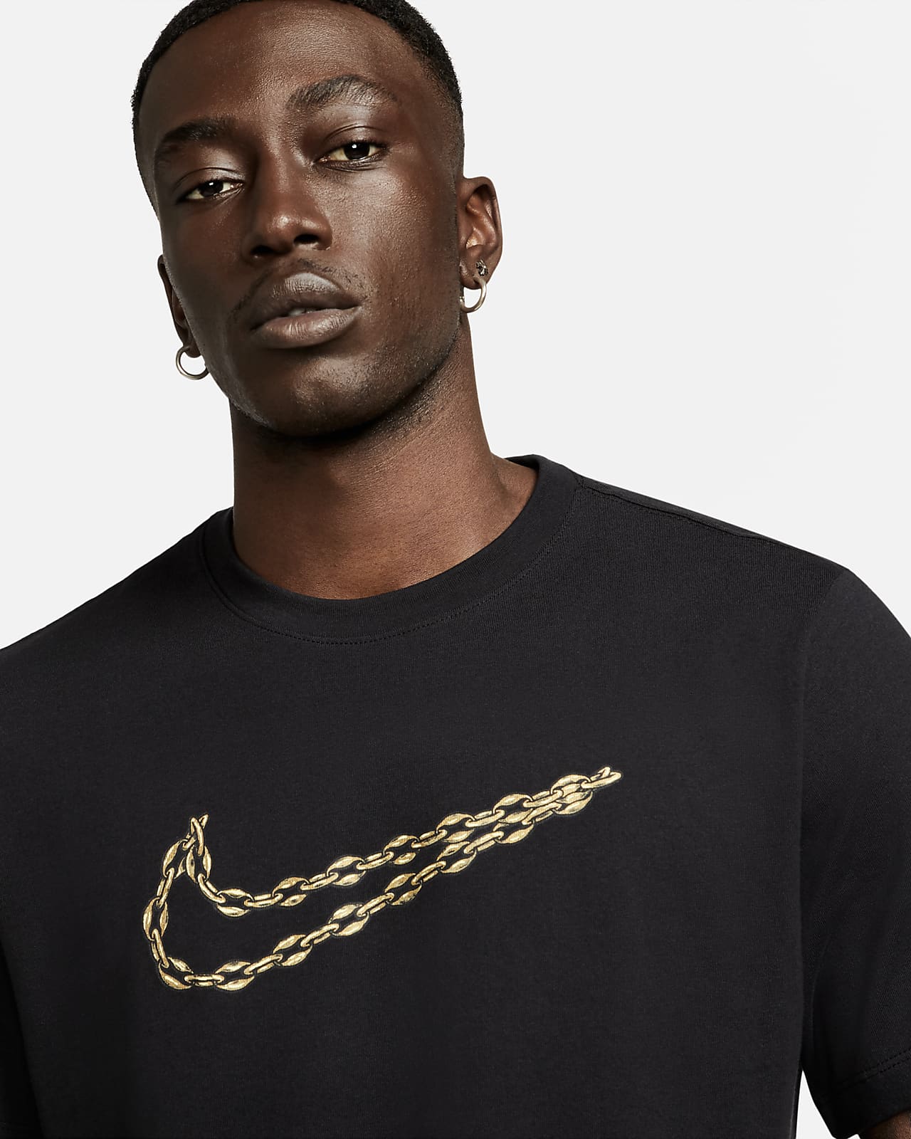 black nike swoosh shirt